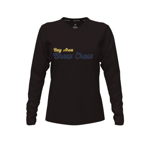 [FTLVCFBK-FYXS-LOGO3] Decker Comfort T-Shirt (Female Youth XS, Black, V Neck, Logo 3, Long Sleeve)