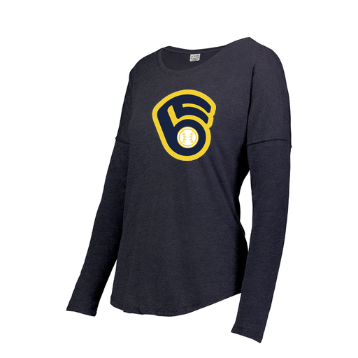 [FTLCUBNV-FAXS-LOGO2] Decker Women's Tri-Blend T-Shirt - Long Sleeve (Female Adult XS, Navy, Logo 2)