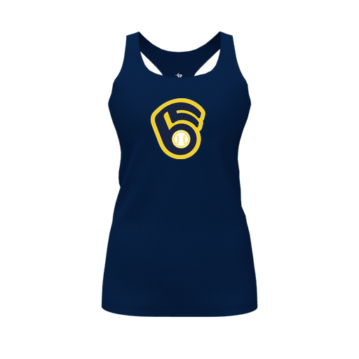 [FT0TRBNV-FYS-LOGO2] Decker Racerback Tank Top (Female Youth S, Navy, Logo 2)