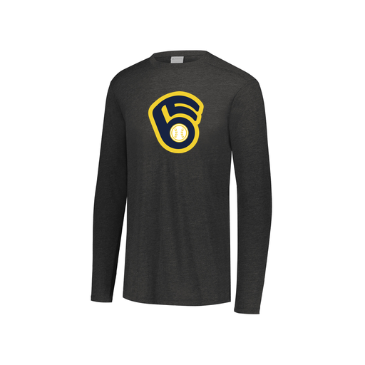 [FTLCUBBK-YS-LOGO2] Decker Youth Tri-Blend T-Shirt - Long Sleeve (Youth S, Black, Logo 2)