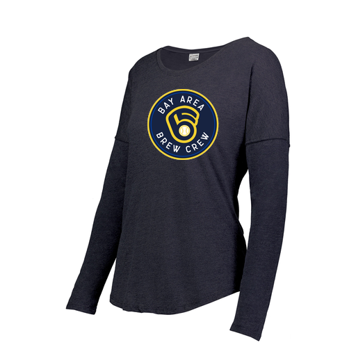 [FTLCUBNV-FAXS-LOGO1] Decker Women's Tri-Blend T-Shirt - Long Sleeve (Female Adult XS, Navy, Logo 1)